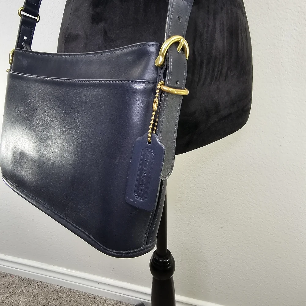 Coach VINTAGE 1998 Equesterian Slim navy Crossbody Shoulder Bag - Picture 5 of 16